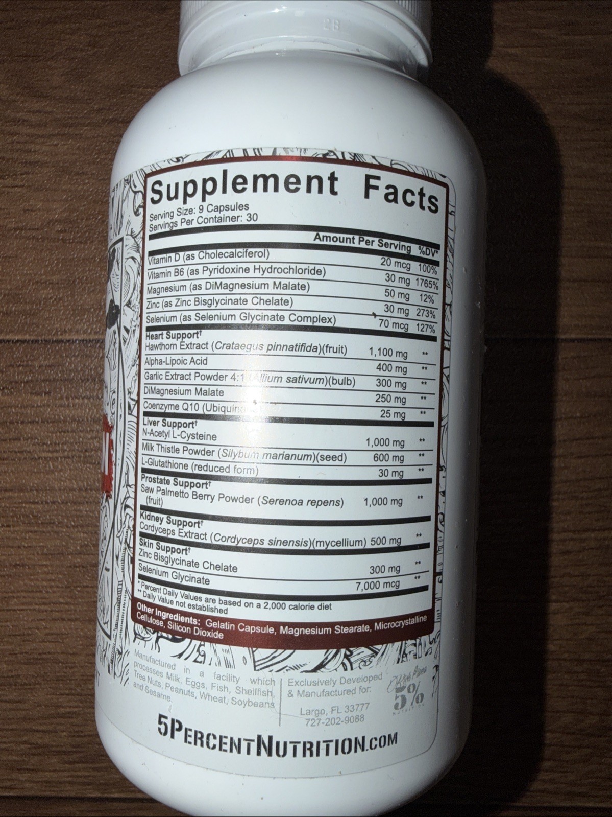 5% Nutrition Rich Piana LIVER AND ORGAN DEFENDER 270 Caps PCT Support