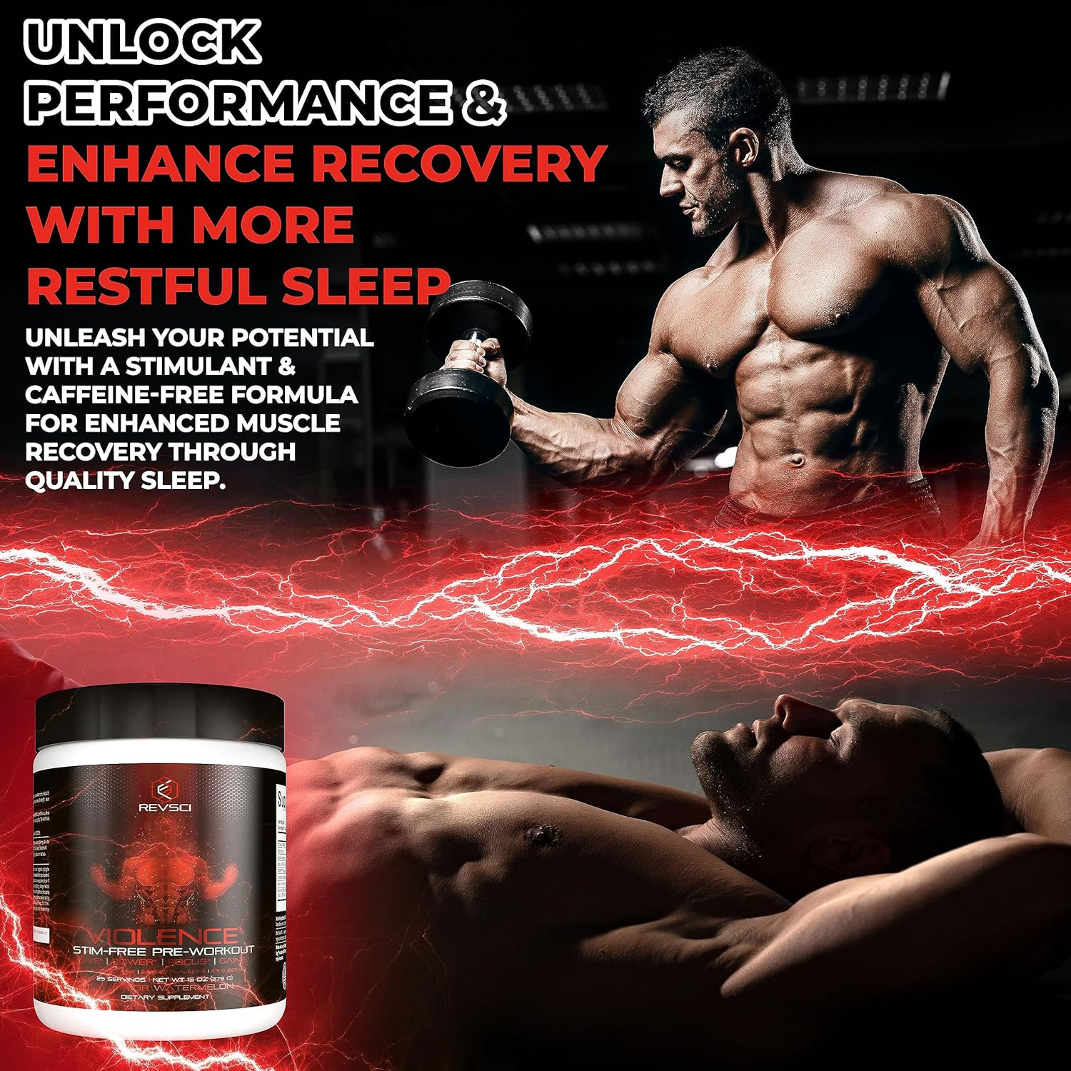 VIOLENCE Stim Free Pre Workout Powder by REVSCI, Precision Dosed Non Stim Prewor