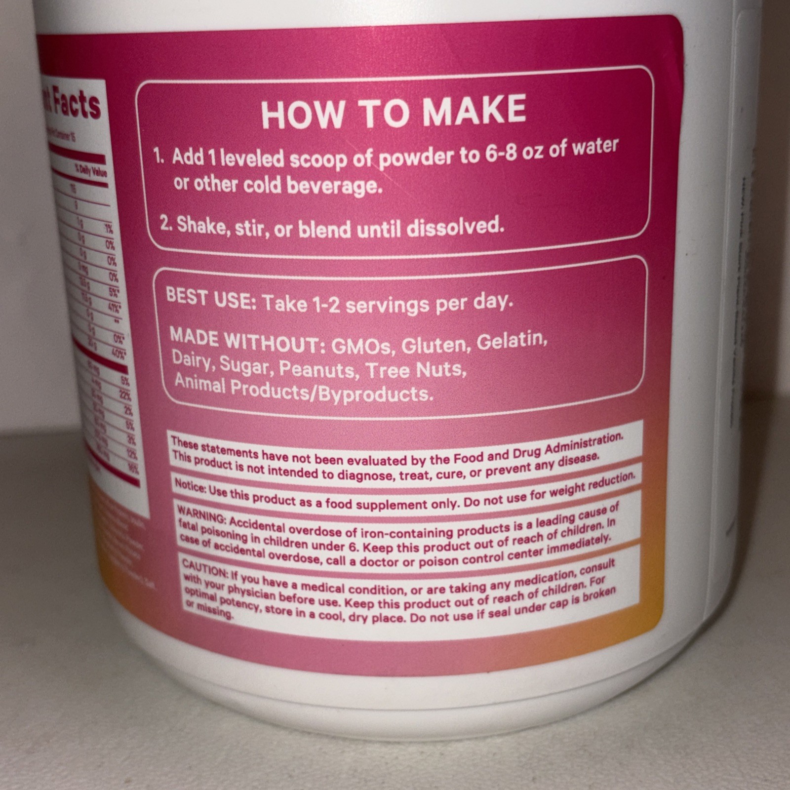 Pink Stork Plant Based Vanilla Protein 15 Servs 20oz Exp4/28 Fiber, Superfoods
