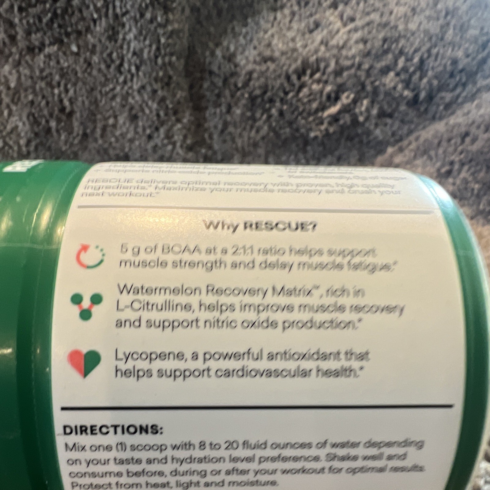 EBOOST Rescue BCAA 2:1:1 Powder Watermelon 8.74oz (248g) 20 Servings