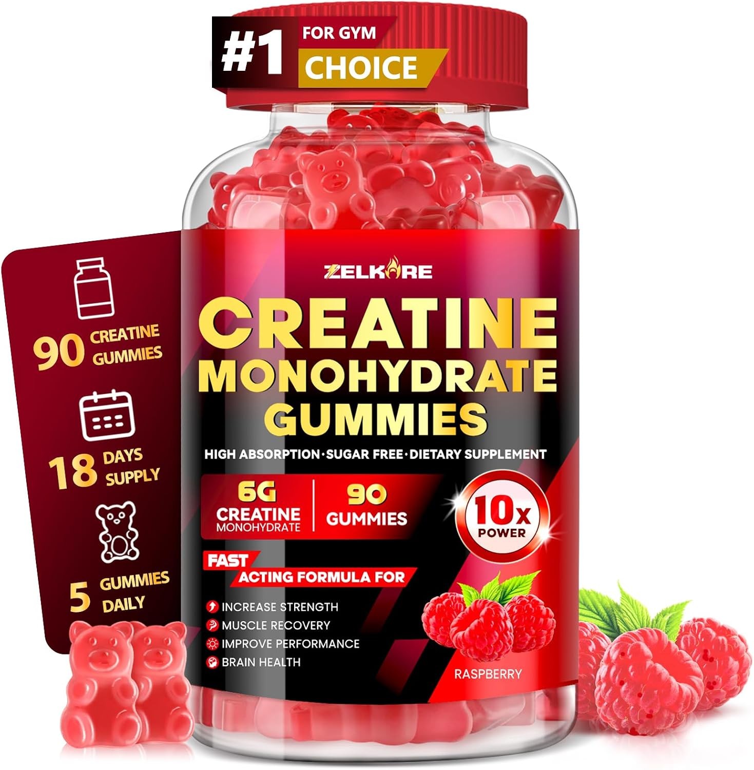 Creatine Monohydrate Gummies 6000mg for Men & Women, Sugar Free Creatine Gummy f