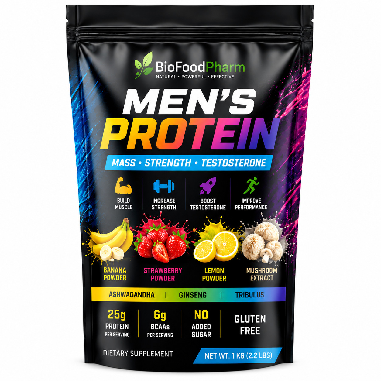 MEN’S PROTEIN – Mass • Strength • Premium Functional Protein Blend