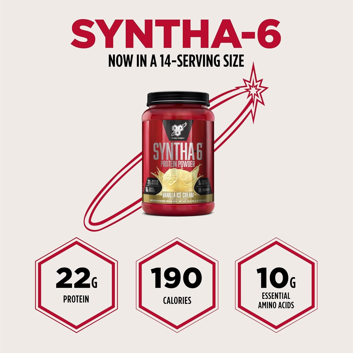 Vanilla Ice Cream SYNTHA-6 Protein Powder – 14 Servings, Muscle Gain & Recovery