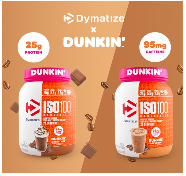 Dymatize Dunkin Mocha Latte ISO100 25g Protein 20Sv Caffeine