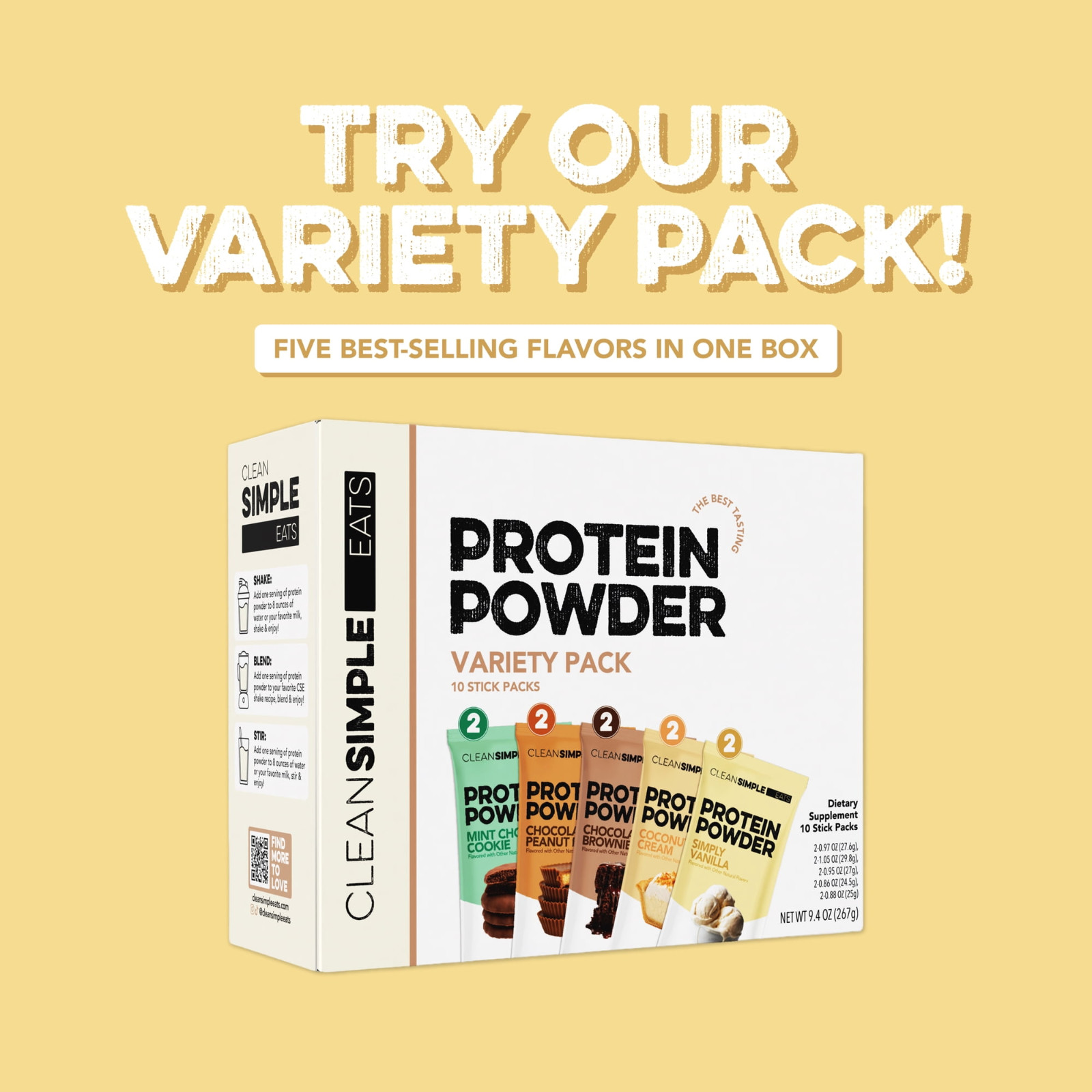 Clean Simple Eats Simply Vanilla Protein Powder 20 Servings (FREESHIP)