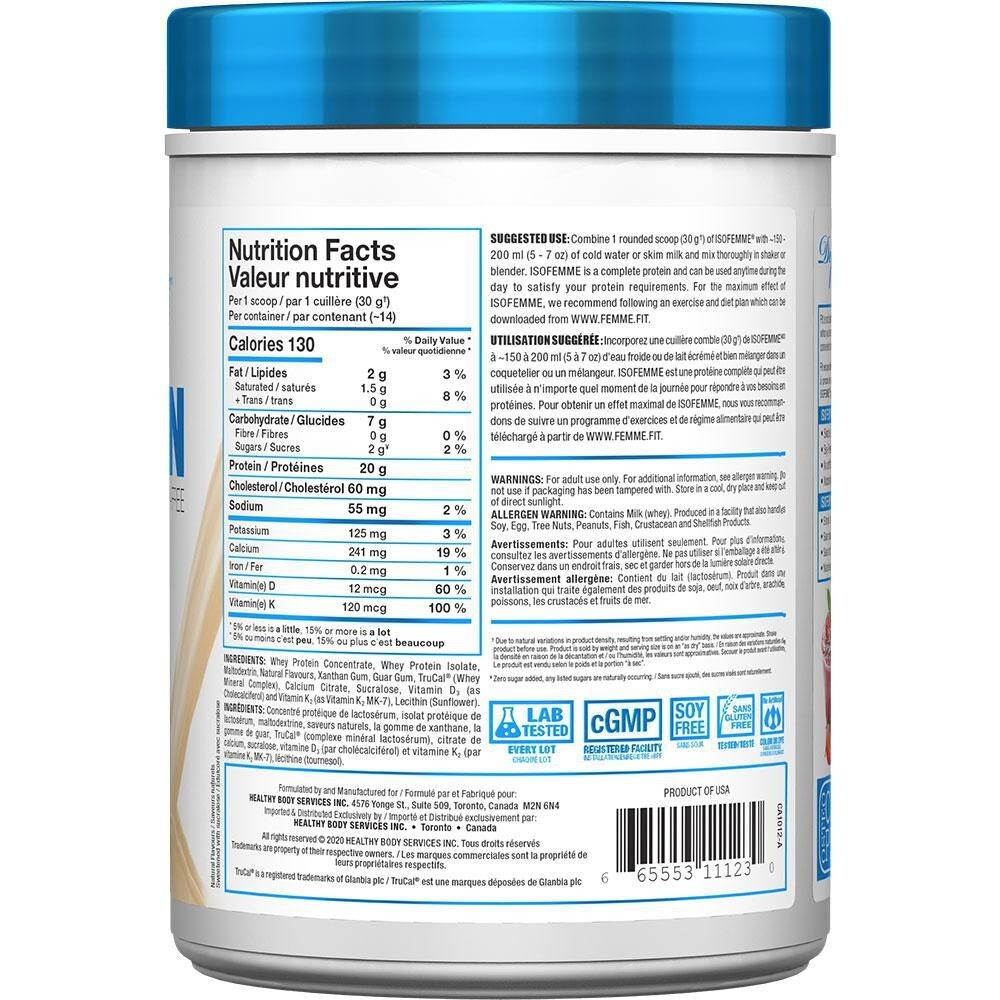 QTY: 2), ISOFEMME WOMEN Protein French Vanilla Powder 434 g