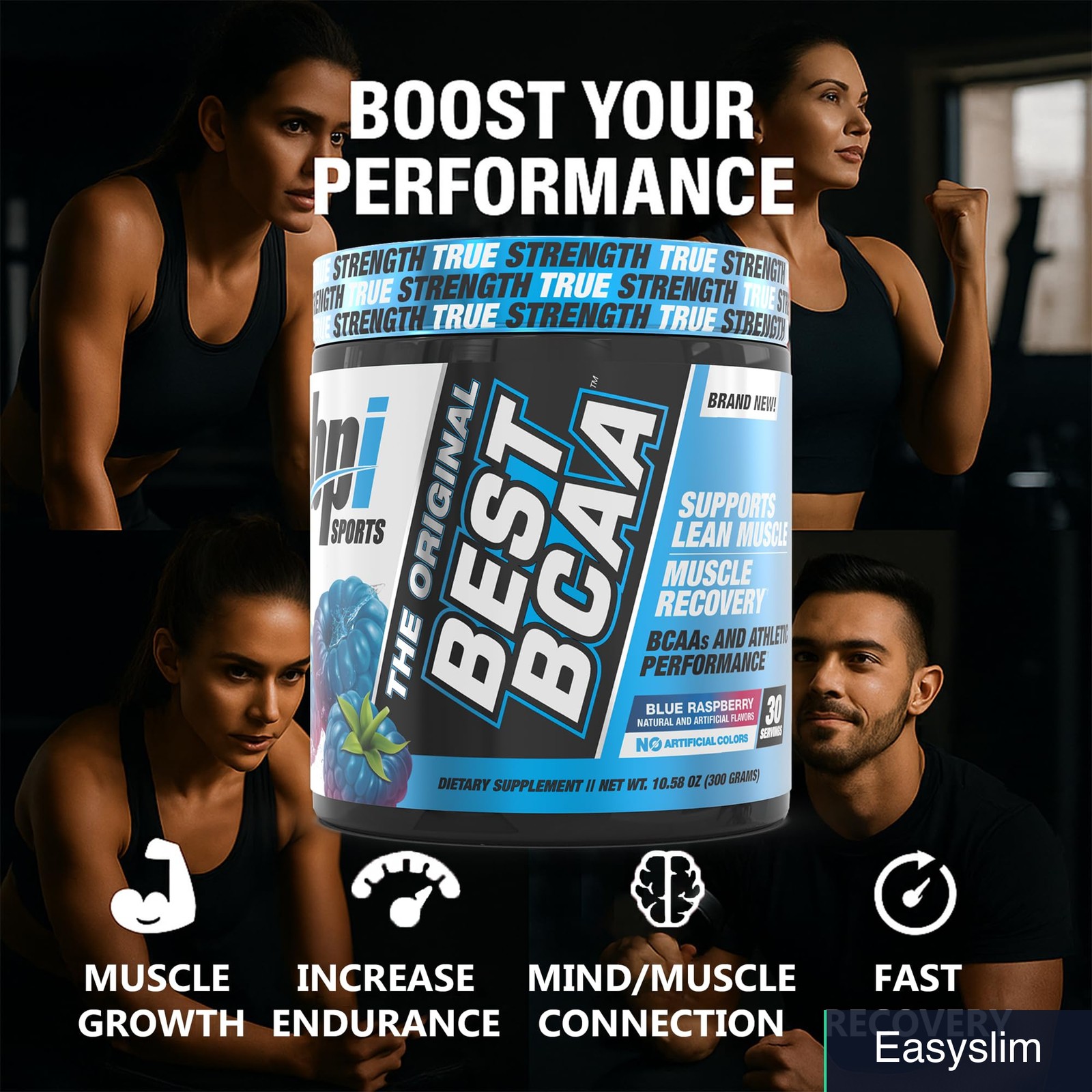 Branched Chain Amino Acid BCAA Powder Blue Raspberry 30 Servings