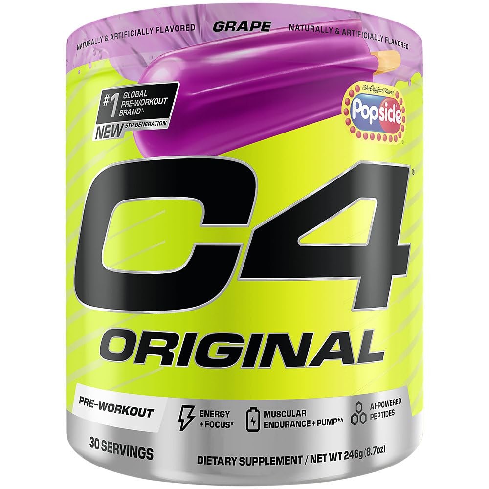 C4 Original Pre Workout – Popsicle Grape – Pre-Workout for Endurance, Focus a…
