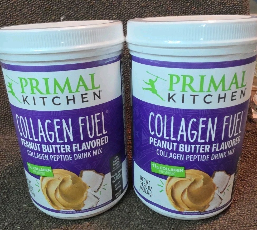 Primal Kitchen Collagen Fuel Drink Mix Peanut Butter Exp 01/26 Lot Of 2 (E5)
