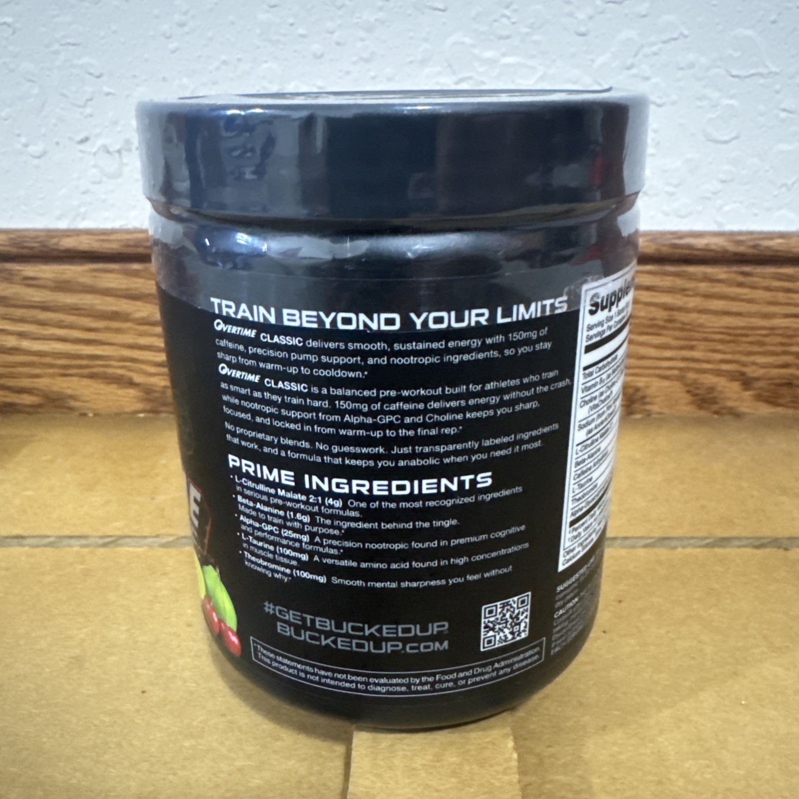 BUCKED UP OVERTIME CHERRY LIMEADE PRE-WORKOUT 30 SER. NEW Exp. 04/2028