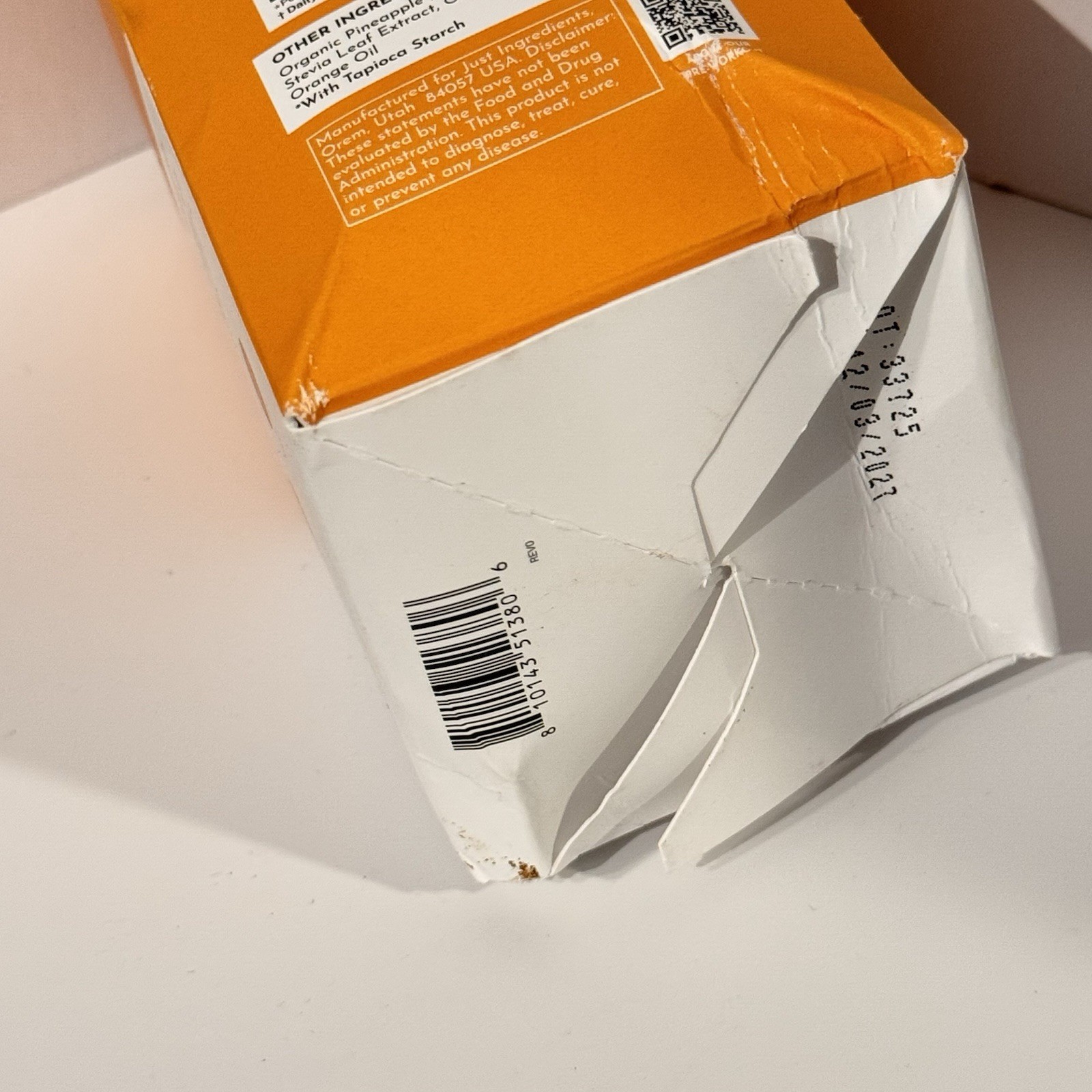 3x Just Ingredients Pre-Workout Drink Packet Orange Pineapple 10 Sticks Ea 12/27