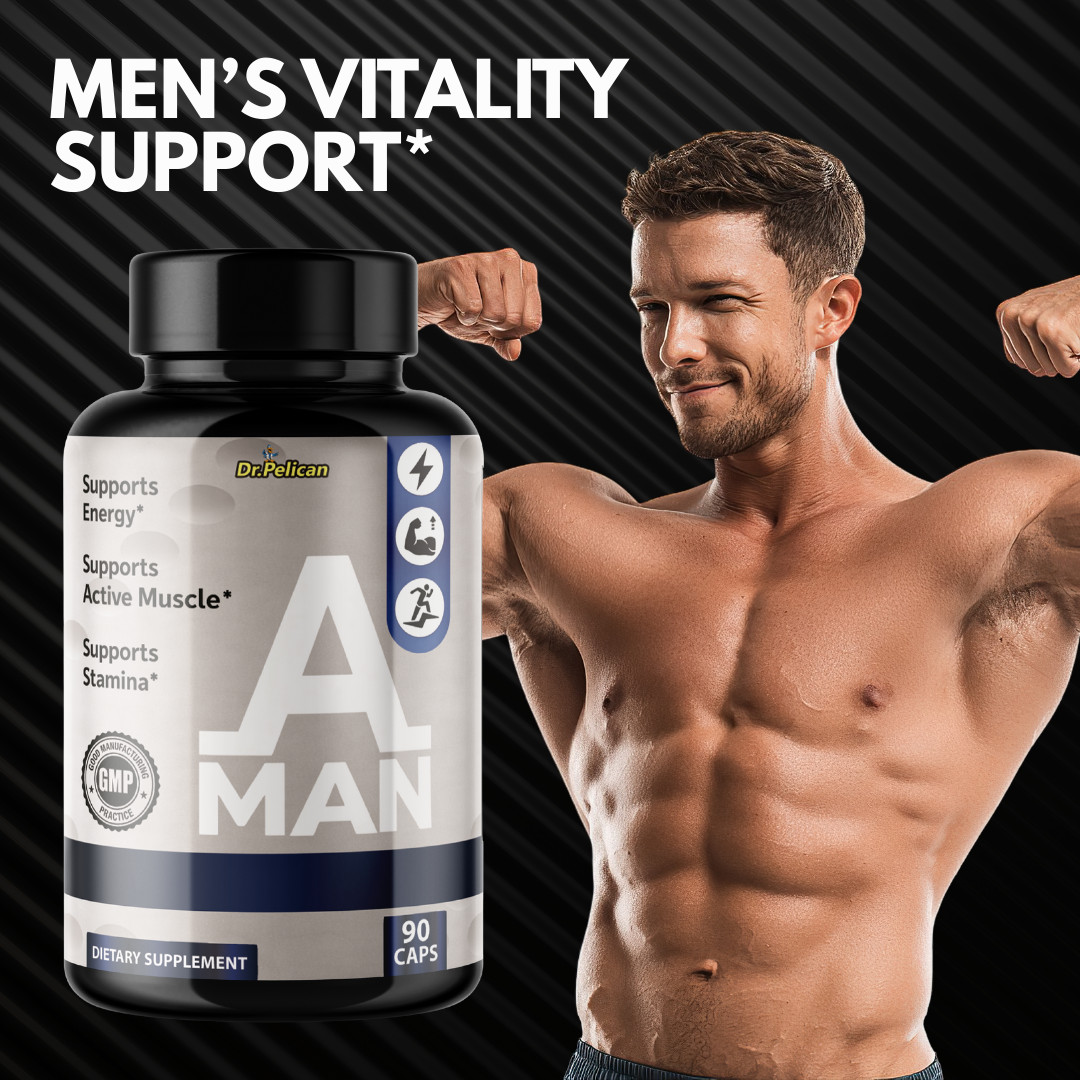 A MAN- Bodybuilding & Men’s Health Support- 12 Bottles- 1080 Capsules