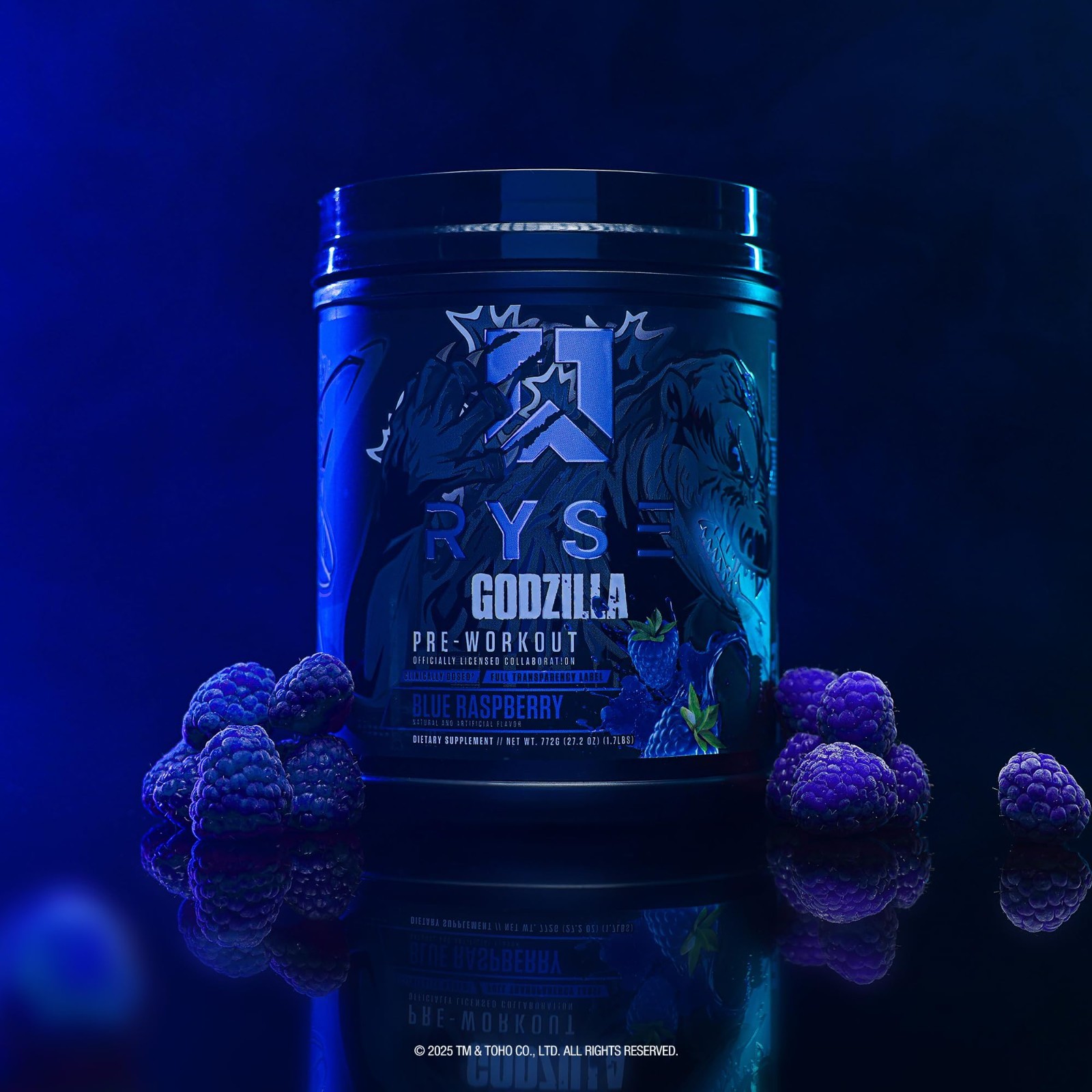 High-Stim Pre Workout Powder – Blue Raspberry, 400mg Caffeine, Energy & Focus, C
