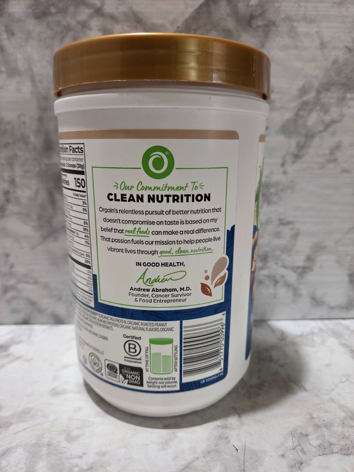 Orgain Nut Butter Protein Justin’s Vanilla Almond Butter 13.28 OZ 2/2027