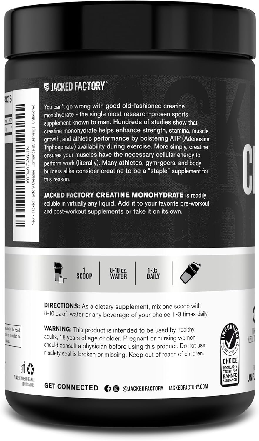 Creatine Monohydrate Powder 425g – 5g Daily Creatine Supplement for Men and W…