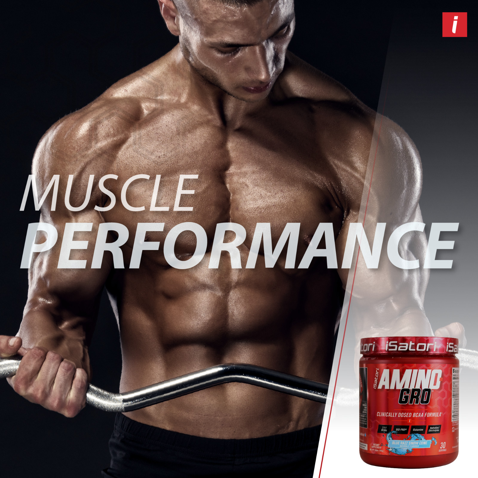 iSatori AMINO-GRO – BCAA’s with Glutamine and Bio-Active Peptides – Blue Razz