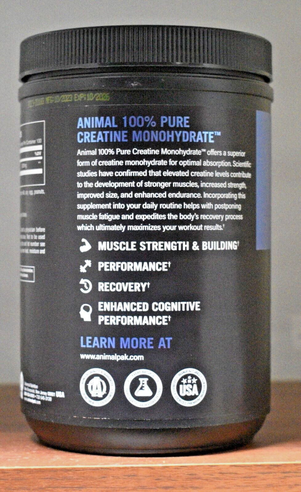 Animal Micronized Creatine Monohydrate Powder 1.1lb 500g 100 Servings