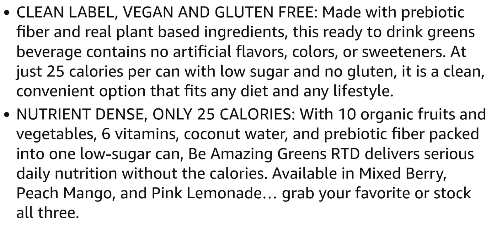 BE Amazing SUPER GREENS 11 oz (25 Serv) Natural Orange Peach Mango BESTBY 10/26