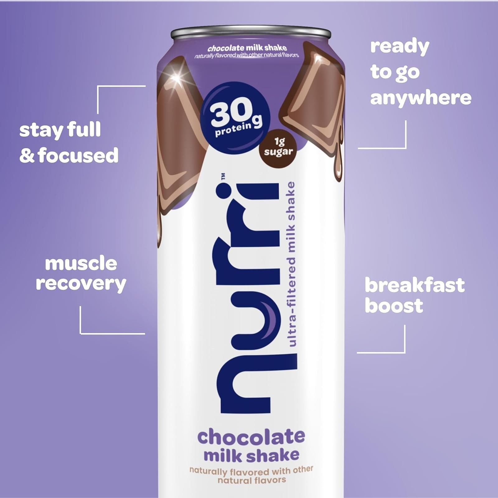 Nurri Chocolate Protein Shake – 30g Protein, Lactose Free, 10 Cans