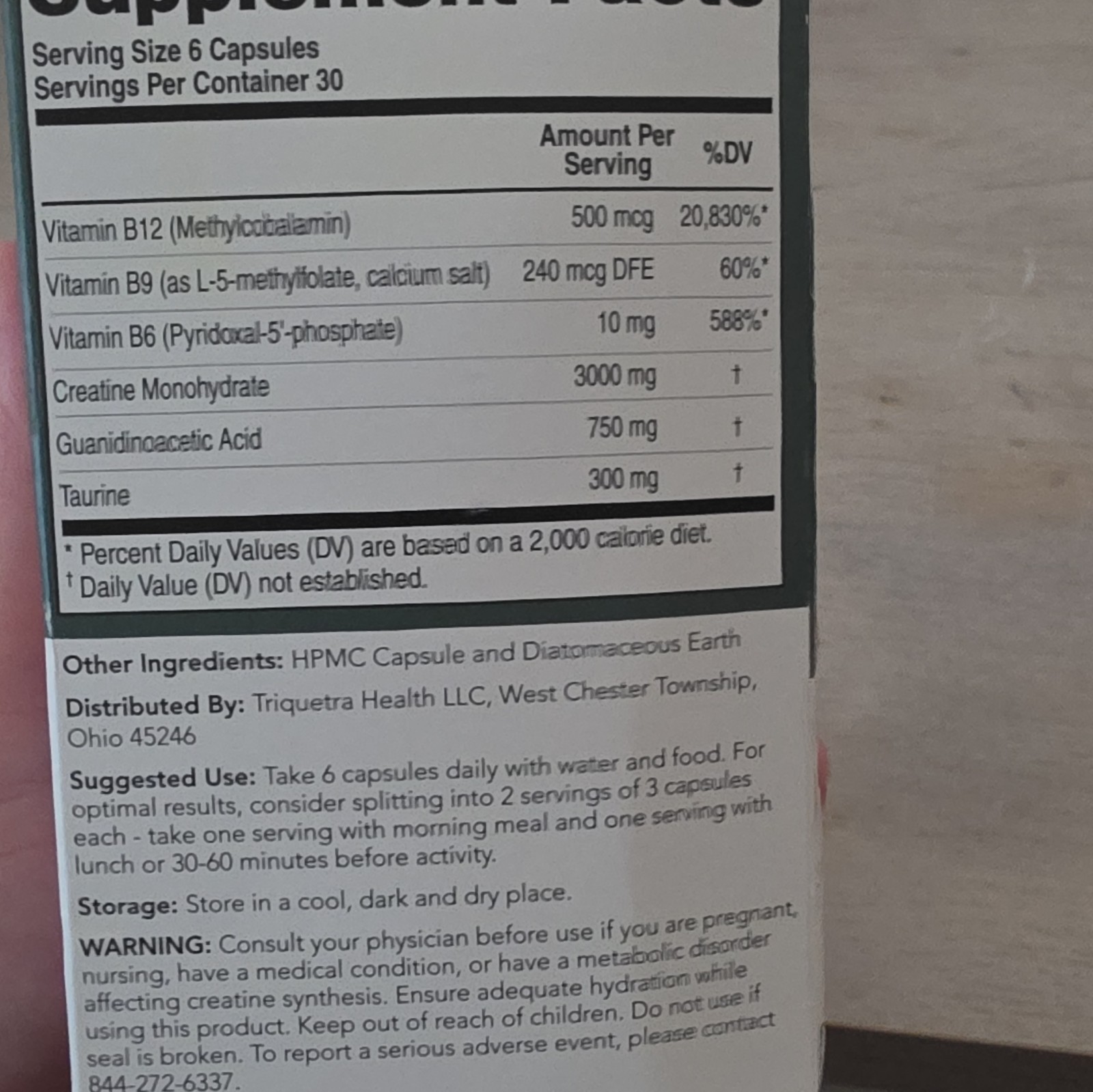 Triquetra Creatine Reserve Dual-Pathway Creatine Optimization 180 Capsules