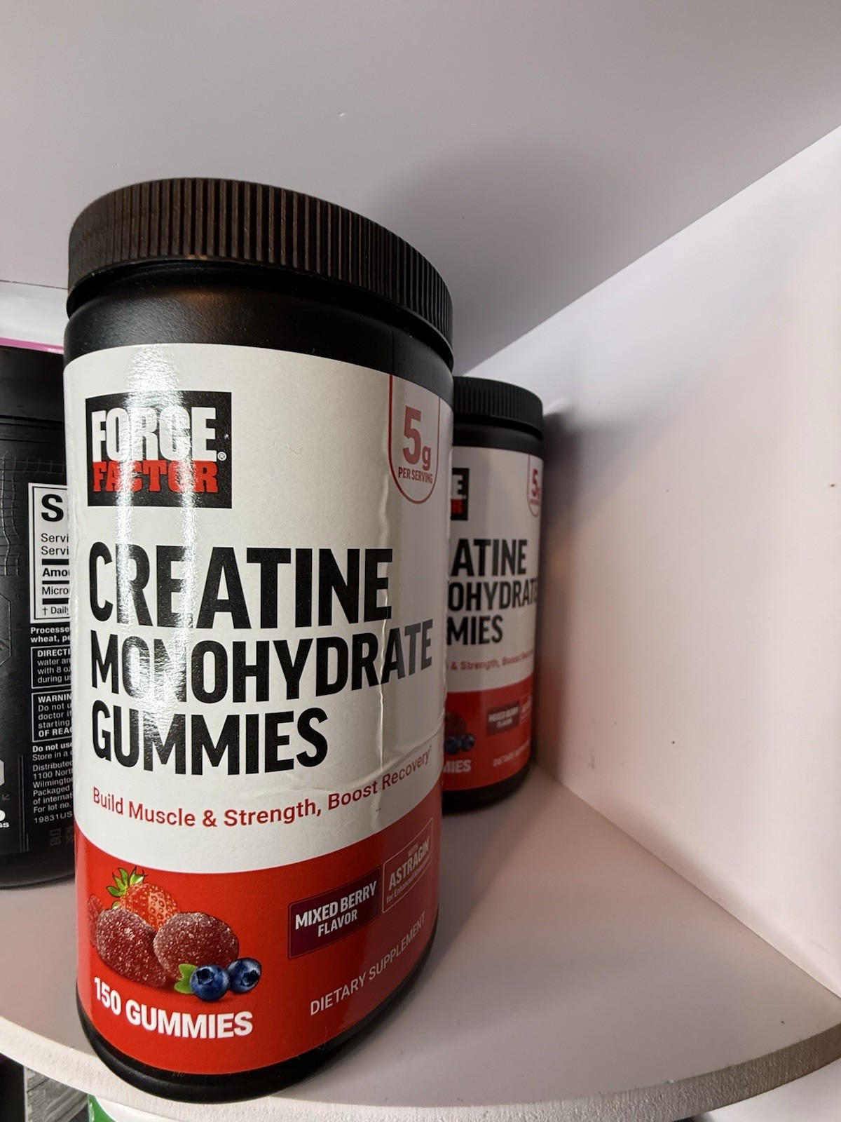 Force Factor Creatine Monohydrate Gummies Mixed Berry 150 Count pack of 2
