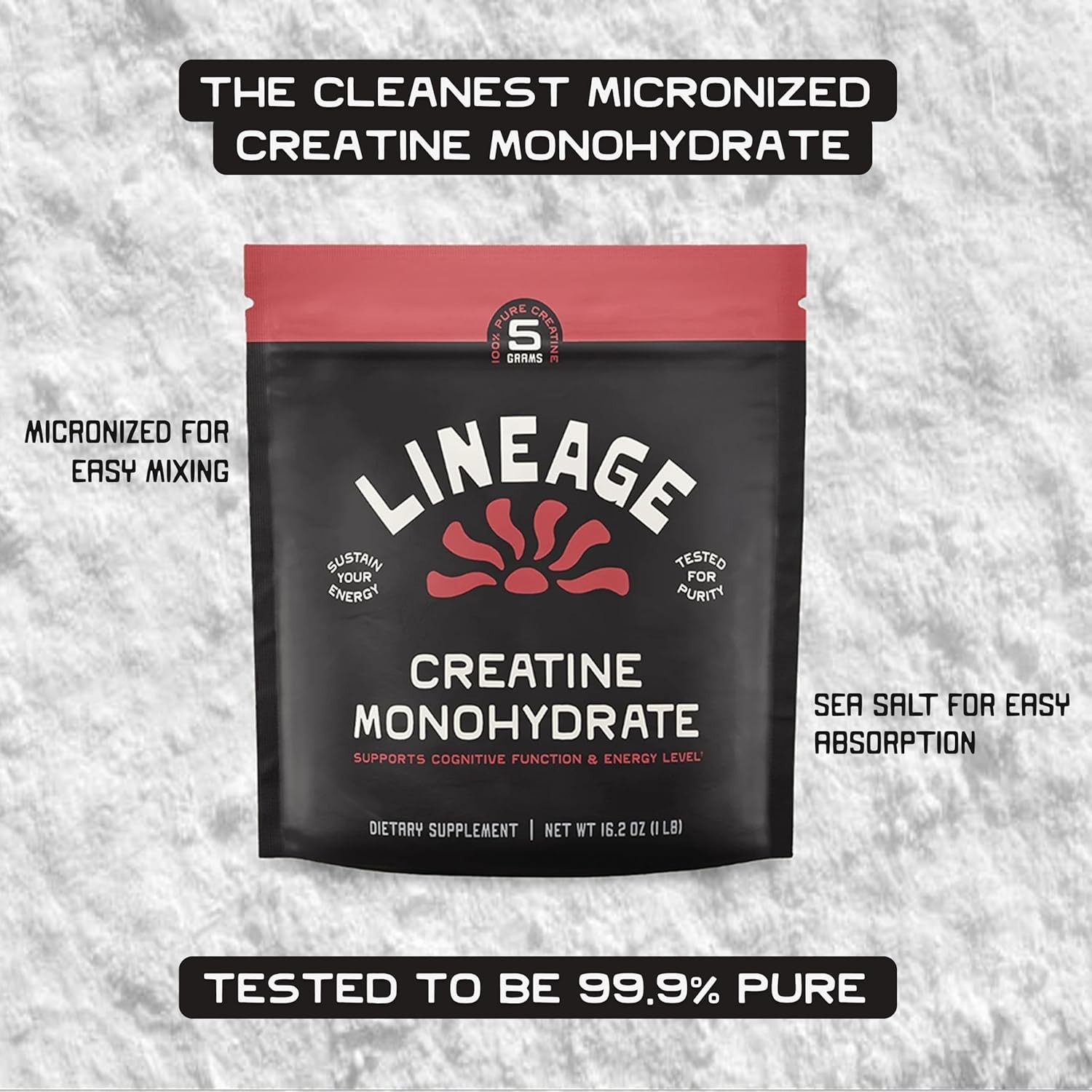 Lineage Provisions Creatine Monohydrate Powder Micronized Clean 90 Servings