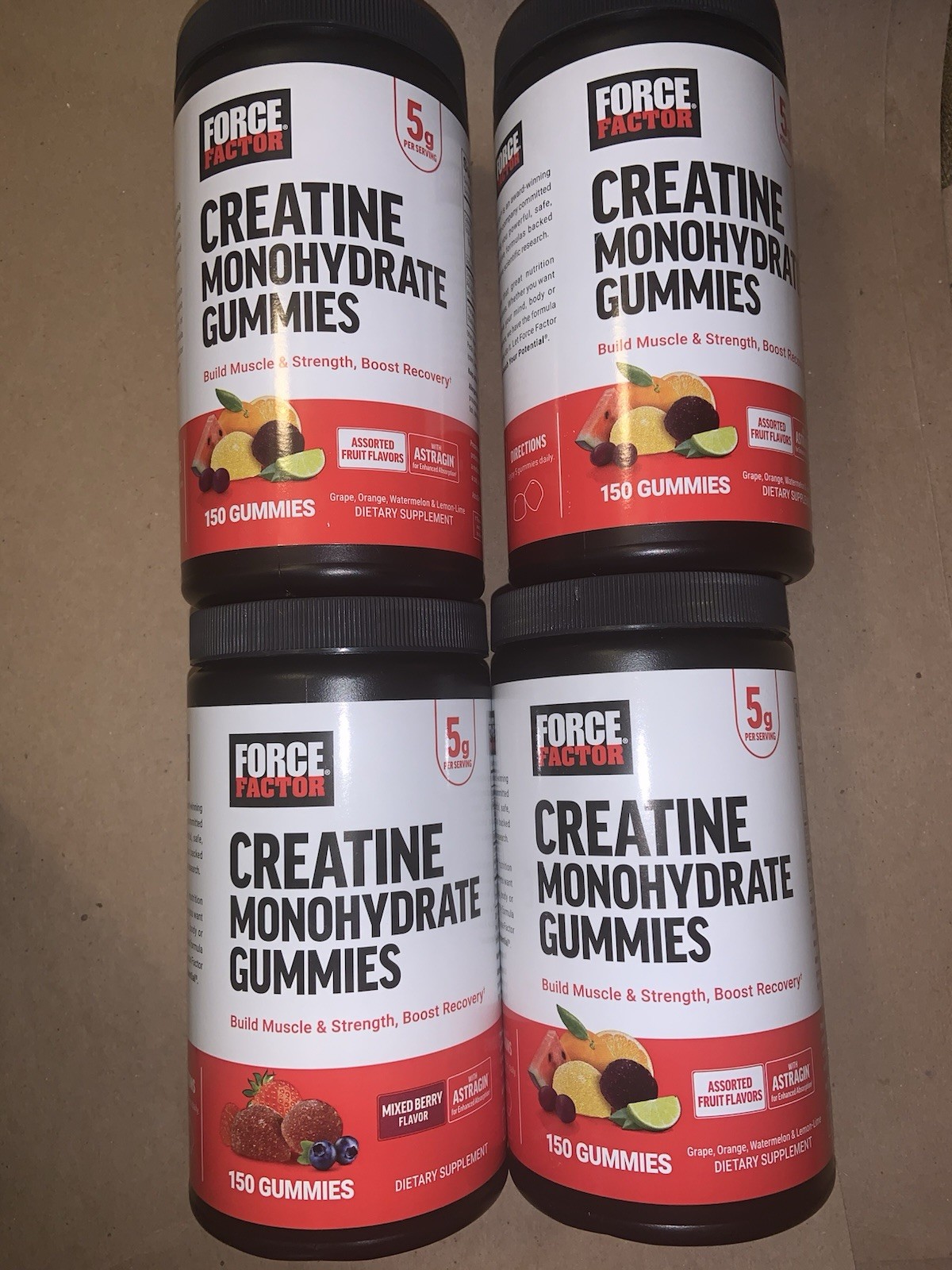 4X Lot Force Factor Creatine Mono hydrate Gummies 5 G 150ct Ex 01/28