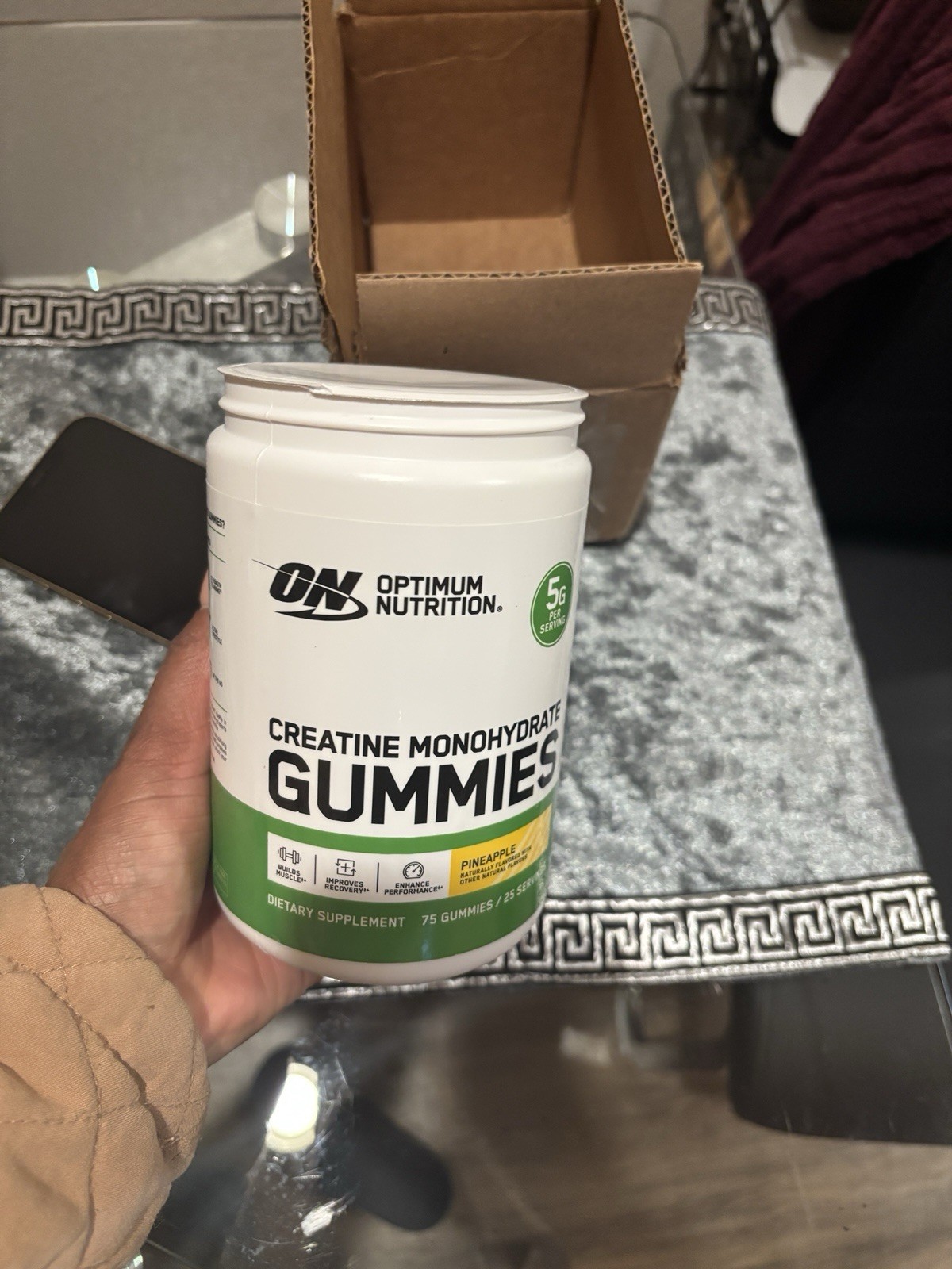 Optimum Nutrition Creatine Monohydrate Gummies 75 Count 25 Servings – Brand New