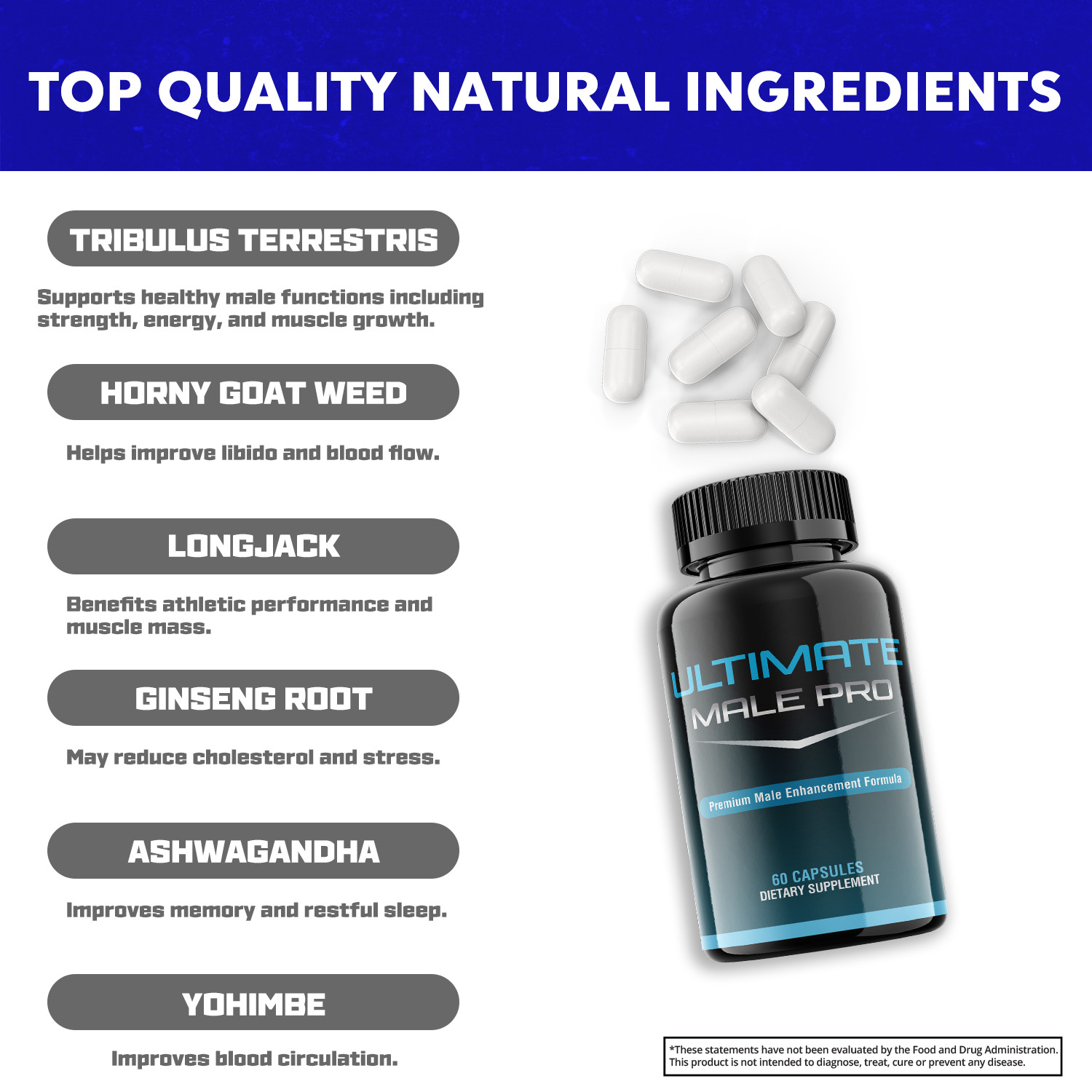 (3 Pack) Ultimate Male Pro, Ultimate Male Performance Supplement (180 Capsules)