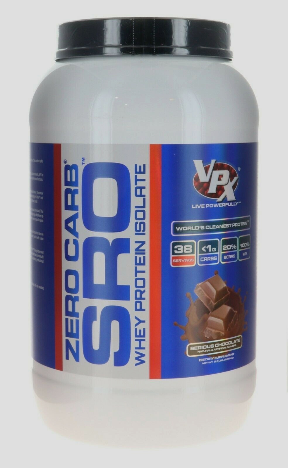 ZERO CARB SRO Whey Protein Isolate 2.0 Lbs, 38 Servs,90 Calories,Mixes Instantly