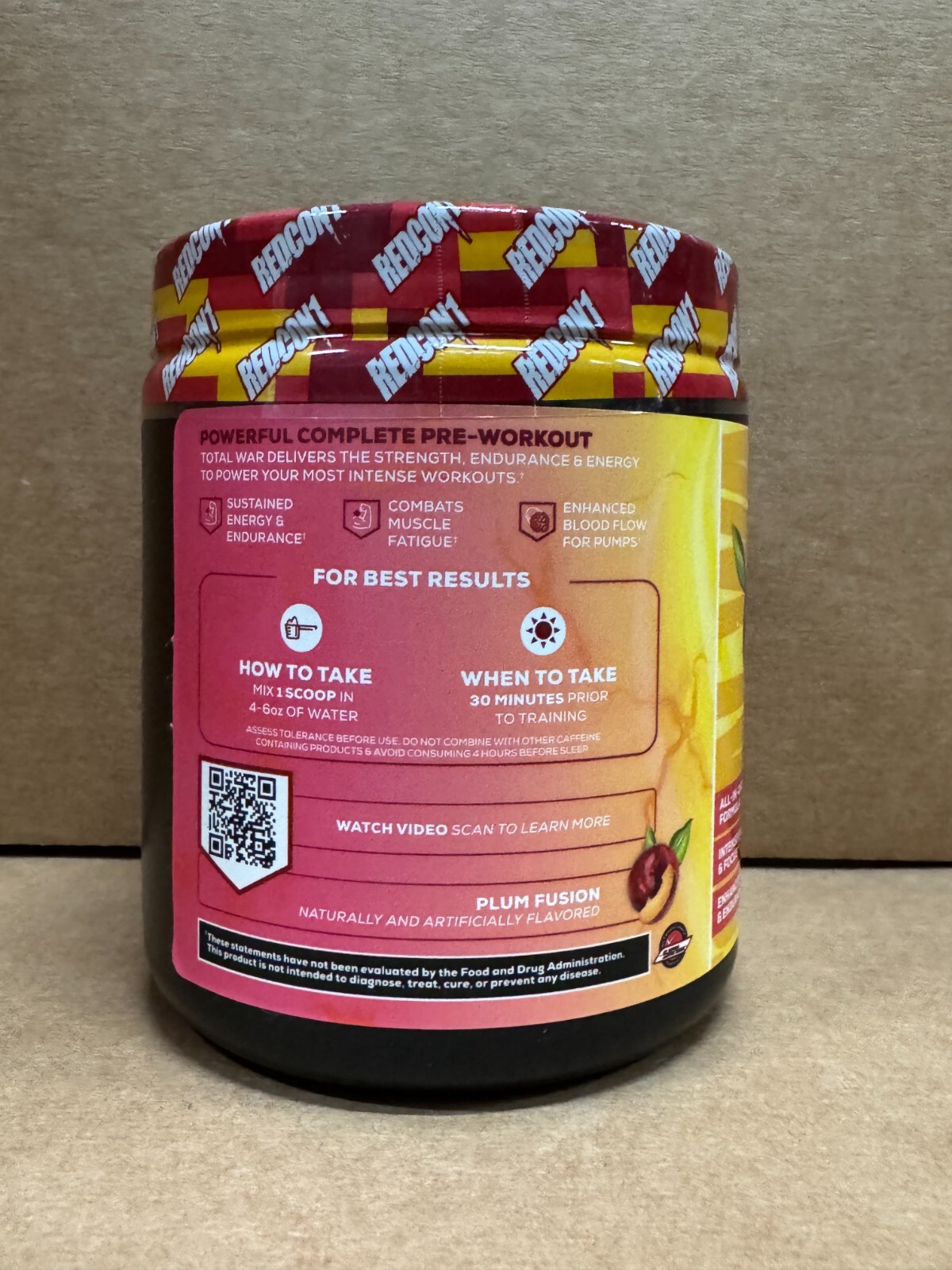 REDCON1 TOTAL WAR Pre Workout 30 Serv Plum Fusion Free Ship 2027 EXP SALE