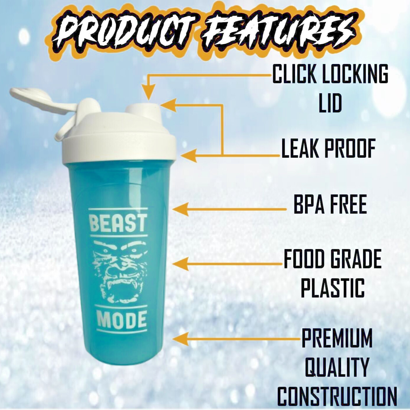 PROTEIN SHAKER BOTTLE , GYM SHAKER BOTLLE , GYM SHAKER , 700ML CAPACITY BPA FREE