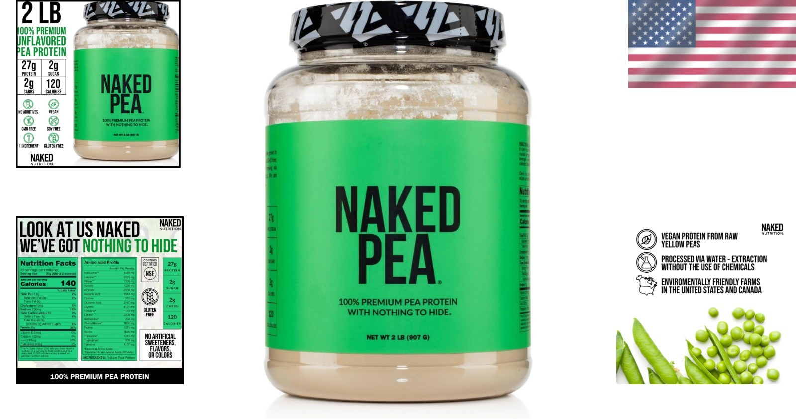 Dairy-Free Pea Protein Powder – 2LB of Clean Nutrition, Easy to Digest