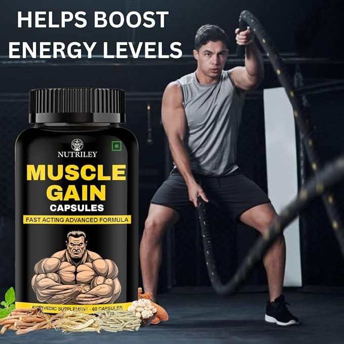 Muscle Gainer Protein Supplement Powder, Energy & Stamina Support – 60 Capsules
