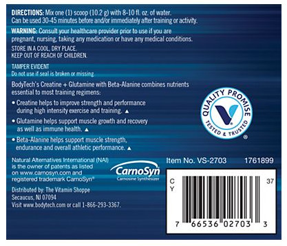 Creatine + Glutamine w/ Beta-Alanine Powder – Fruit Punch (12.6 oz./31 Servings)