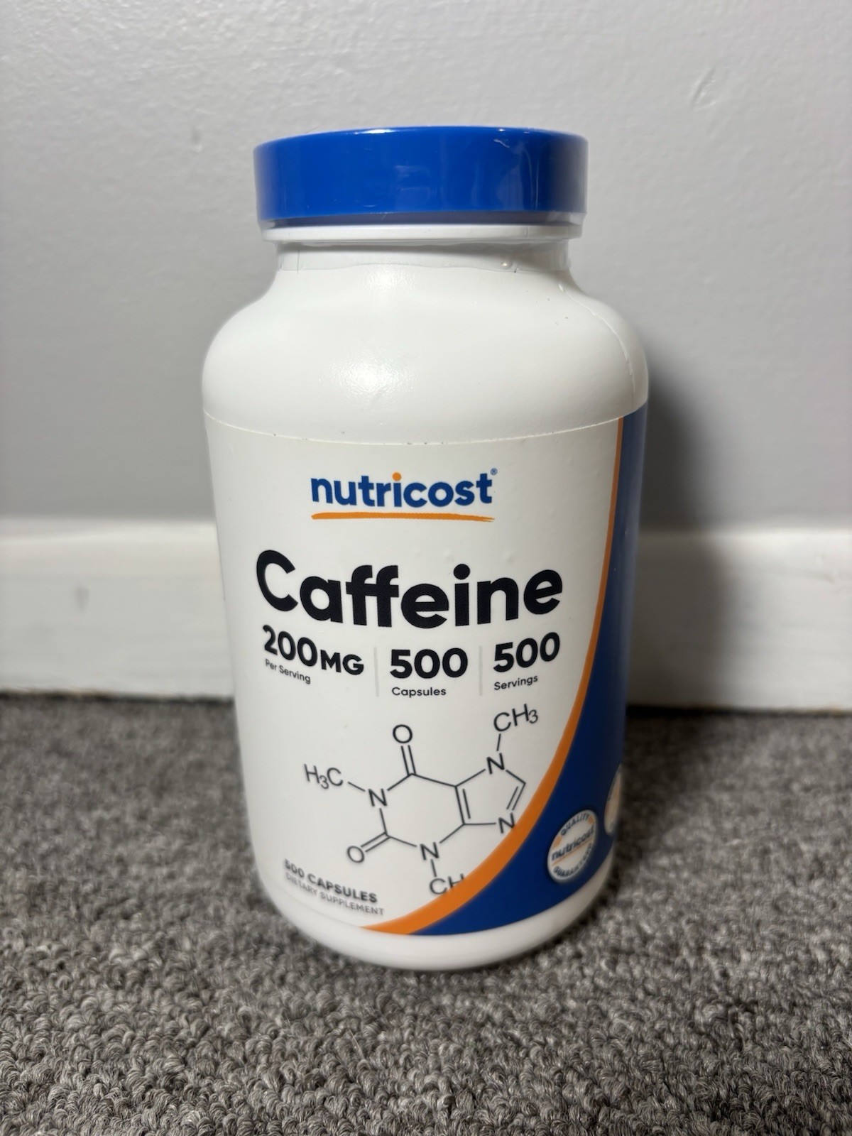 Nutricost Caffeine Pills, 500 Capsules, 500 Servings, 200mg Per Serving EXP 2/28