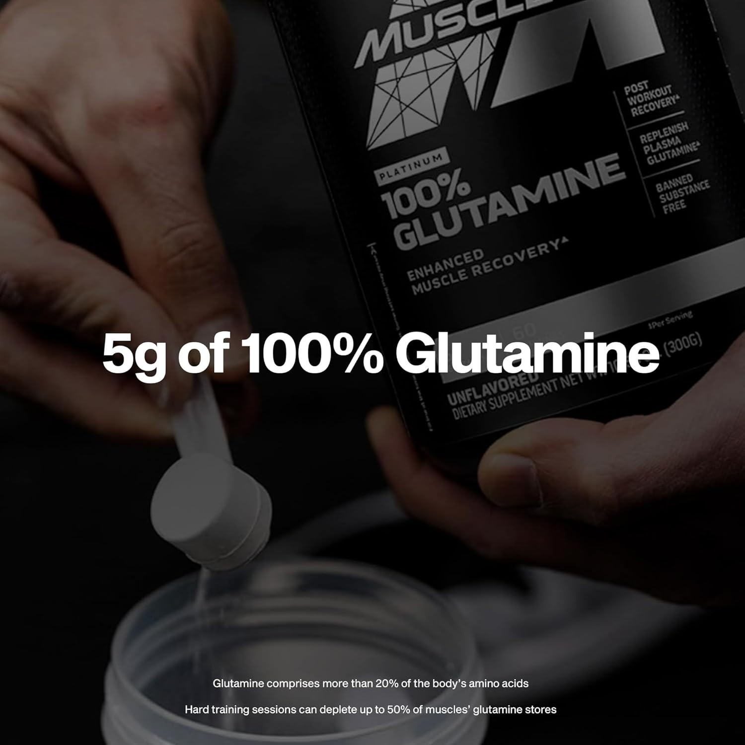 Essential L-Glutamine Powder | Boost Energy & Recovery | Unflavored, 60 Servings