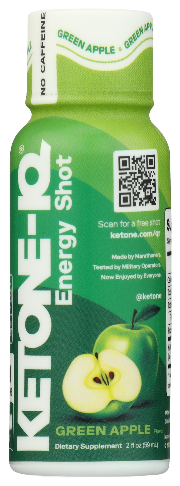 No Caffeine Green Apple Energy Shot By Ketone-Iq 2 Fl Oz 6 Pack
