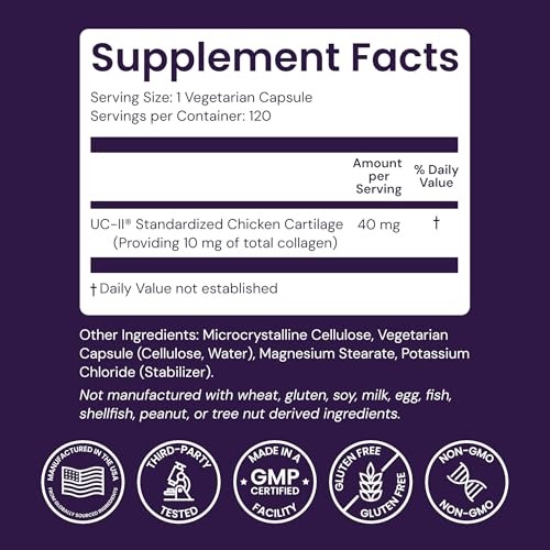 Healthy Origins UC-II 40mg Undenatured Type II Collagen, Joint Support, 120