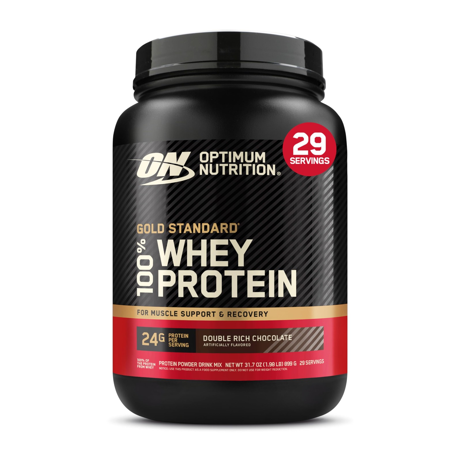 Optimum Nutrition Gold Standard 100 Whey Protein Powder, Double Rich Chocolat…