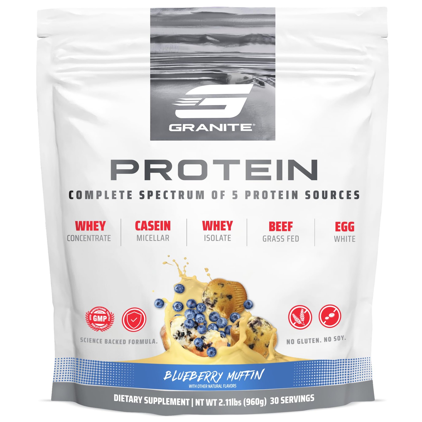Granite Nutrition Protein Powder – Premium 5-Source Blend Whey Casein Egg Gra…