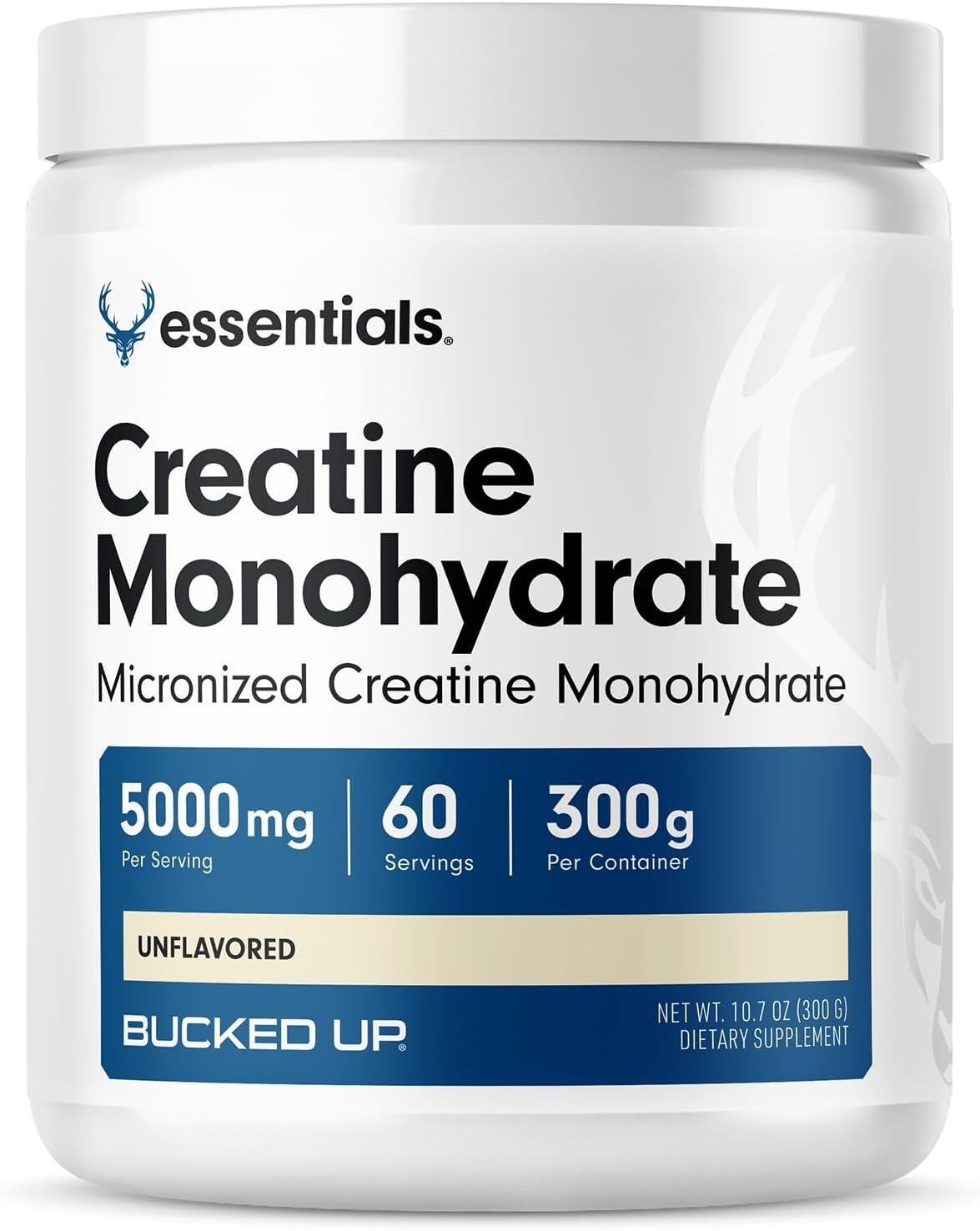 Unflavored Micronized Creatine Monohydrate – 300g, 60 Servings for Muscle Growth