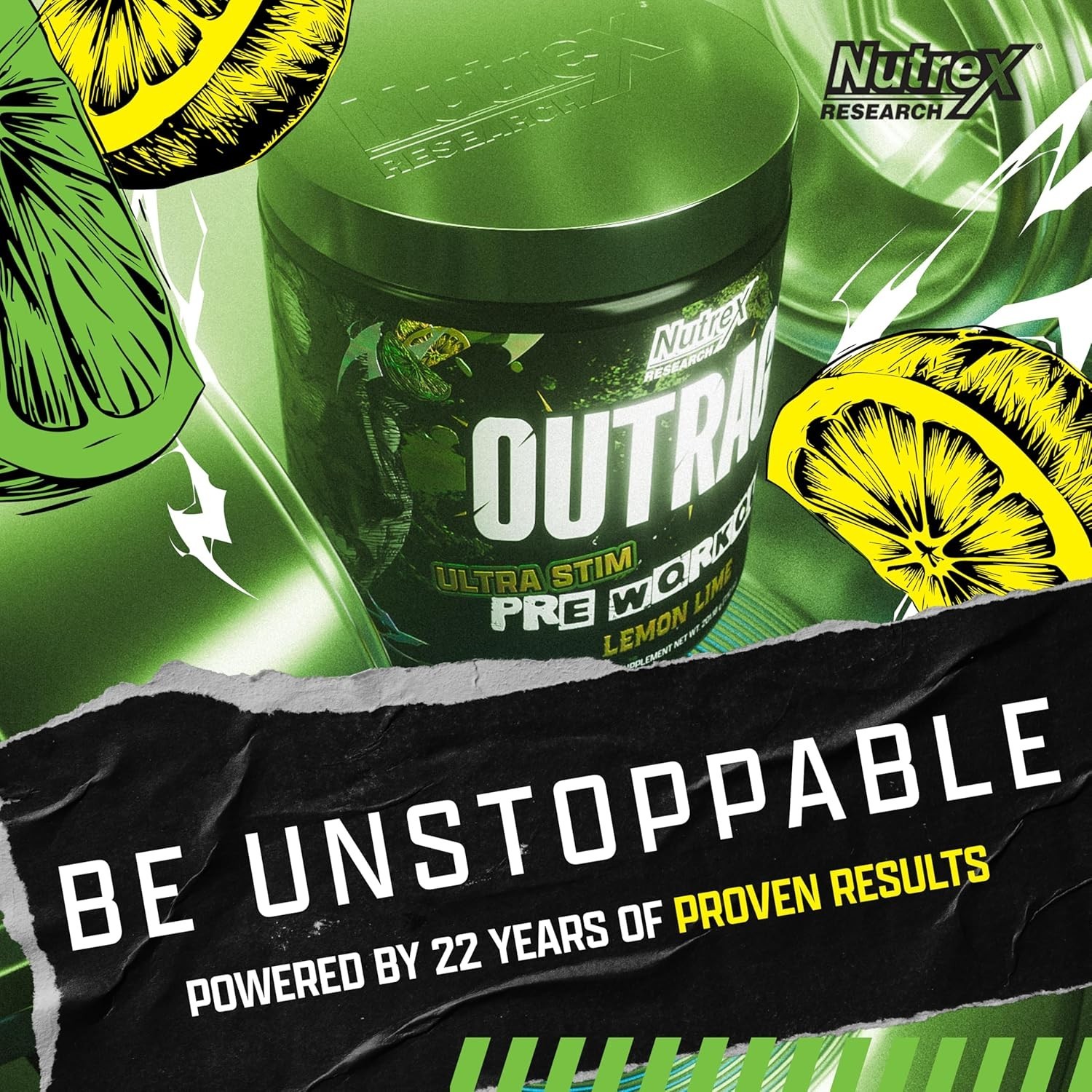 Nutrex Outrage Ultra Stim Pre Workout Powder 30 Servings Various Flavors