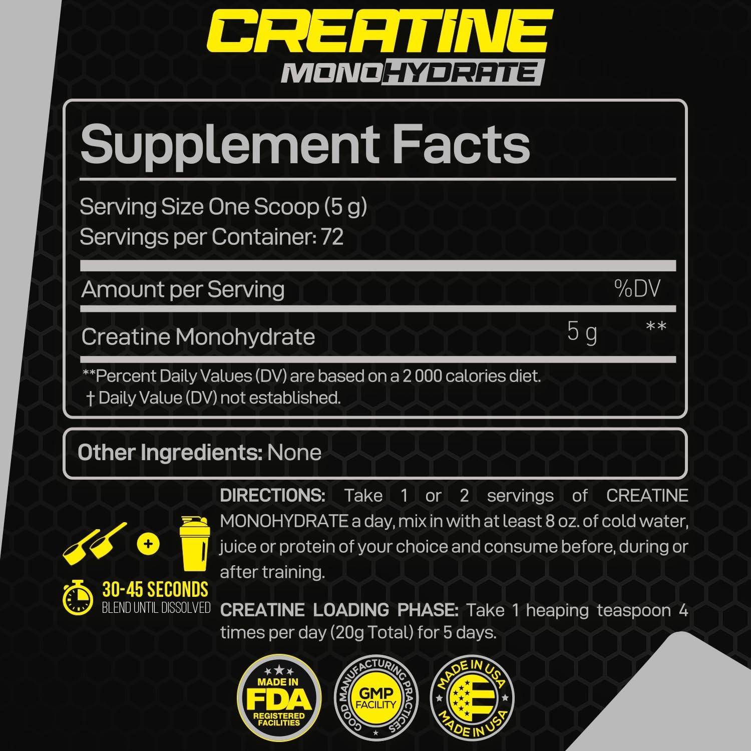Micronized Creatine Monohydrate Powder – Unflavored, Muscle Gain, 72 Servings