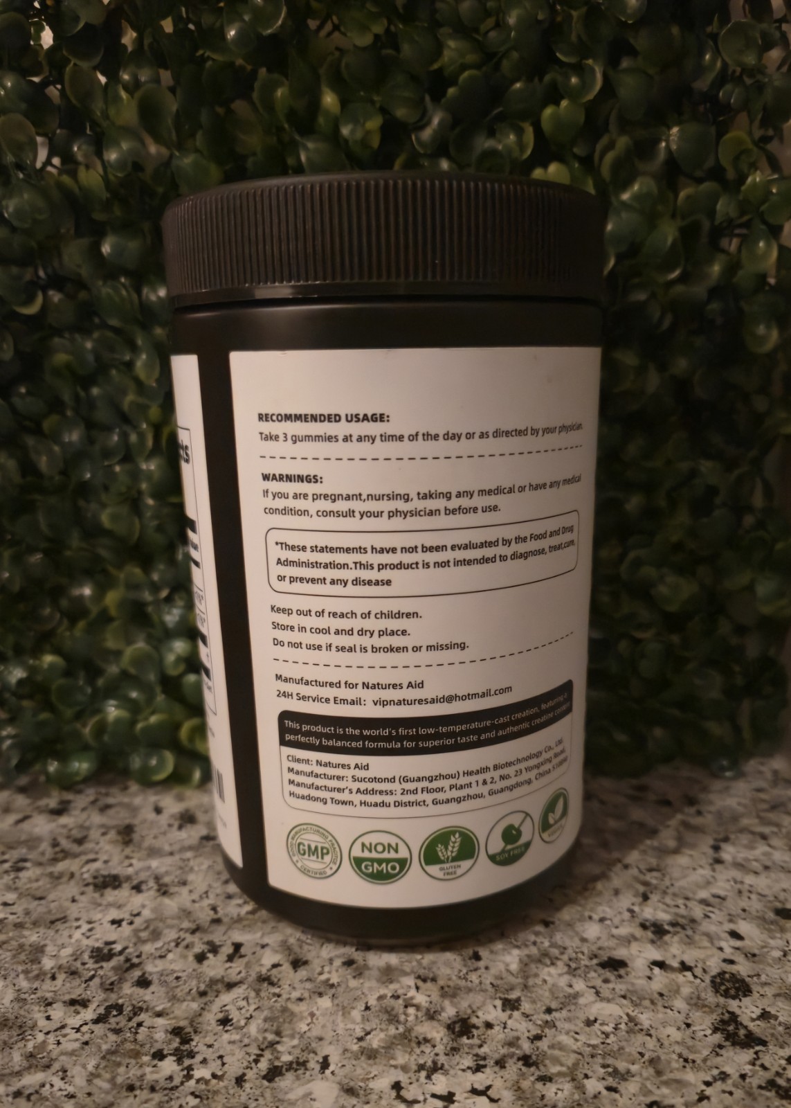 Nature’s Aid Creatine Monohydrate Gummies 135 Count 5g Blueberry Vegan New