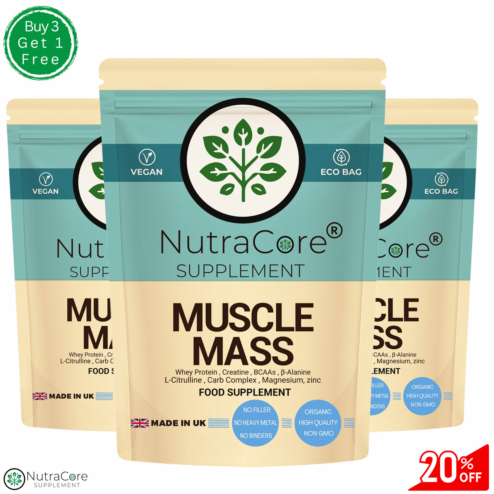 Muscle Gain Booster 770mg Capsules High Strength 100% Natural & Strong – 180Caps