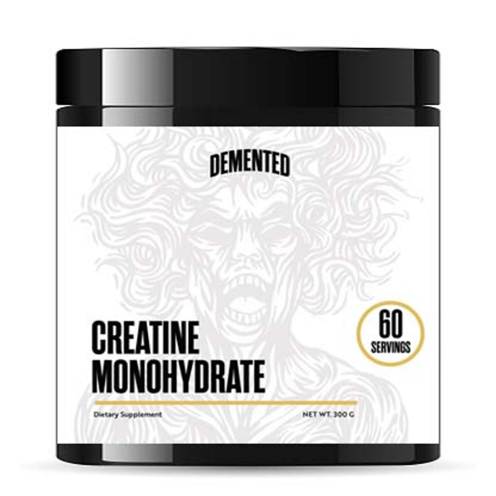Demented Labz Creatine Monohydrate 300g, 60 servings,Unflavored Creatine