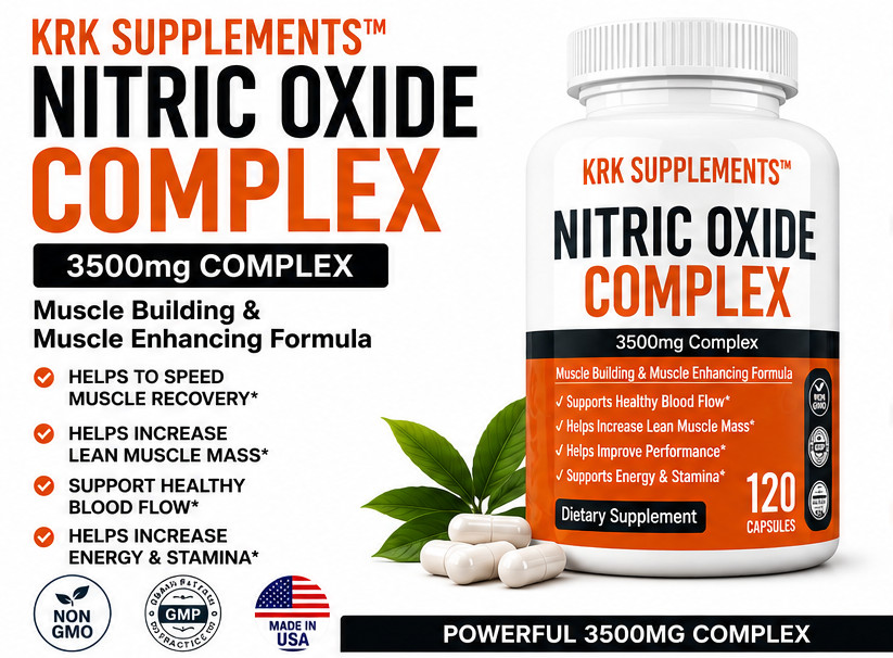 1 Nitric Oxide Complex 3500mg Muscle Pump Growth Pills L-Arginine AAKG