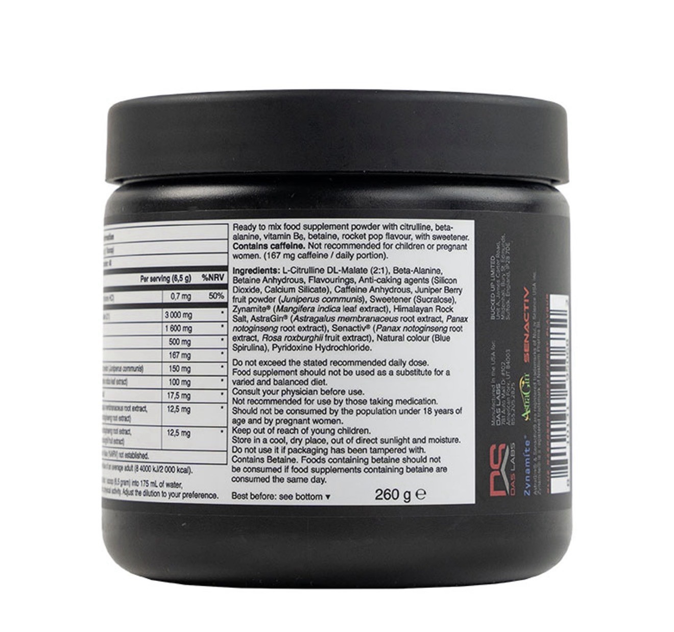 BUCKED UP WOKE AF ROCKET POP HIGH STIMULANT PRE-WORKOUT Energy 40 Servings
