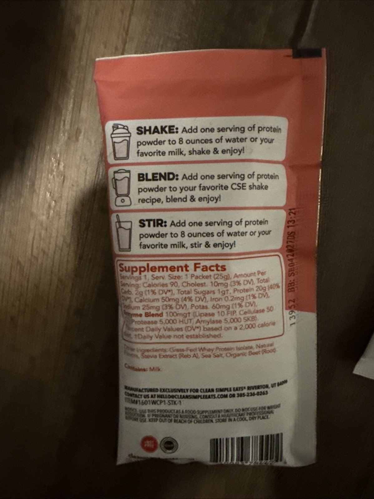 Lot Of 10 Clean Simple Eats White Chocolate Peppermint Protein Powder Packs
